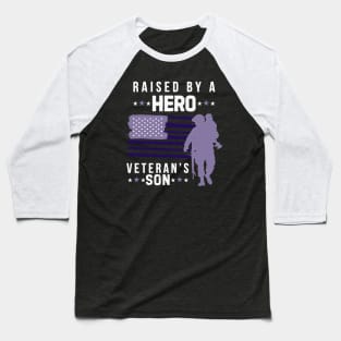 Purple up for military children - Raised by a hero veteran's son Baseball T-Shirt